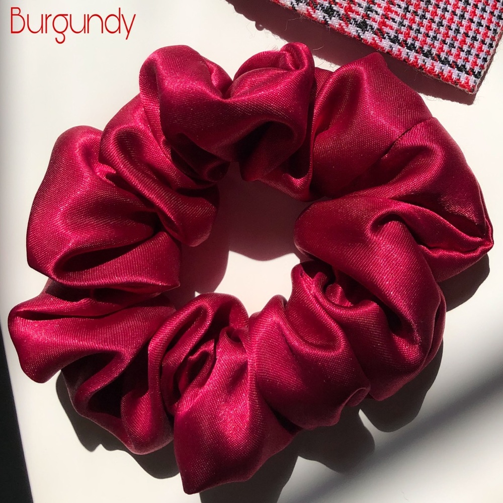 Satin Silk Scrunchie - Burgundy